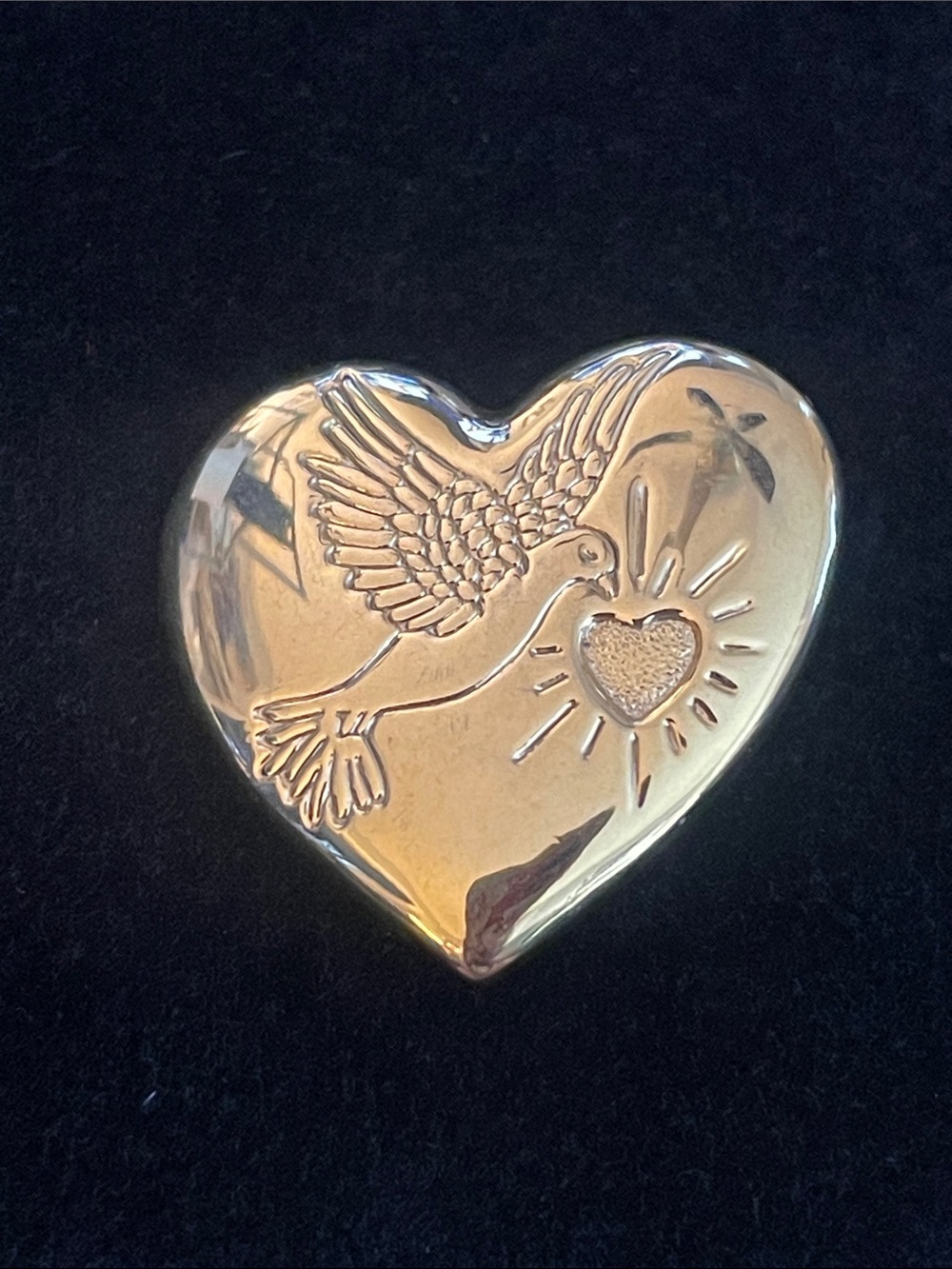 Vintage Variety Club Pin Silver Heart Bird gold tone!